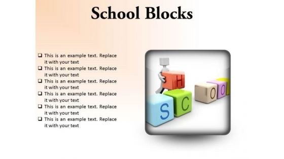 School Blocks Education PowerPoint Presentation Slides S