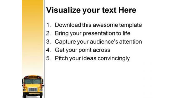 School Bus Transportation PowerPoint Template 0810