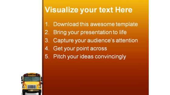 School Bus Transportation PowerPoint Template 0810
