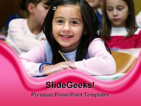 School Girl Education PowerPoint Backgrounds And Templates 1210