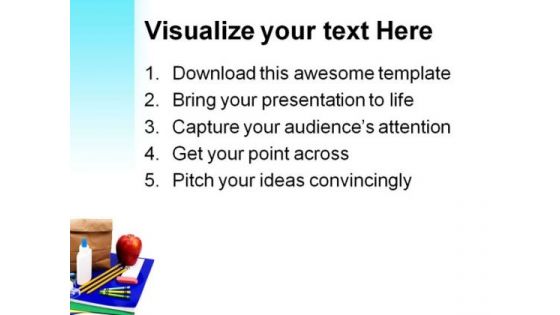 School Supplies Education PowerPoint Backgrounds And Templates 1210
