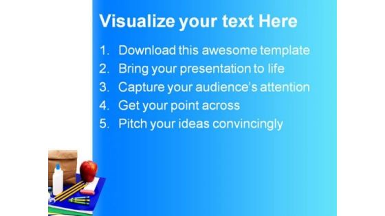 School Supplies Education PowerPoint Backgrounds And Templates 1210