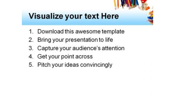 School Supplies Education PowerPoint Template 1010