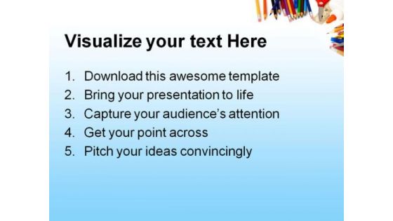 School Supplies Education PowerPoint Template 1010