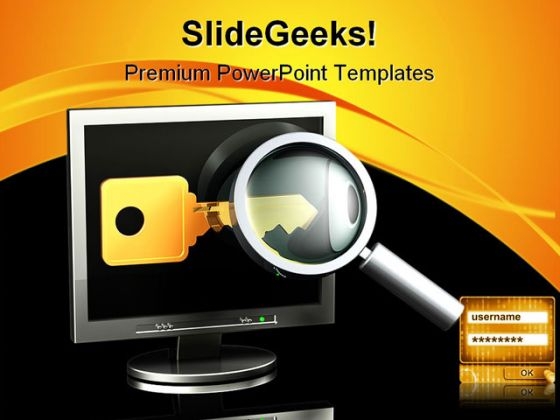 Searching For The Password Computer PowerPoint Themes And PowerPoint Slides 0411
