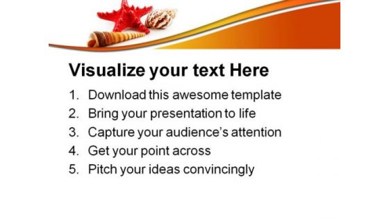 Seashells Starfish Animals PowerPoint Themes And PowerPoint Slides 0511