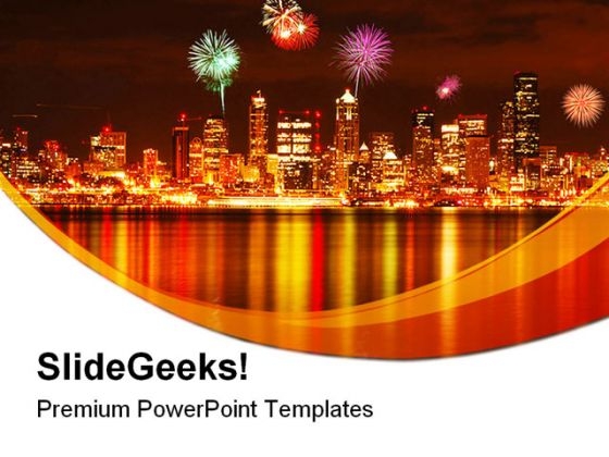 Seattle Fireworks Festival PowerPoint Themes And PowerPoint Slides 0411