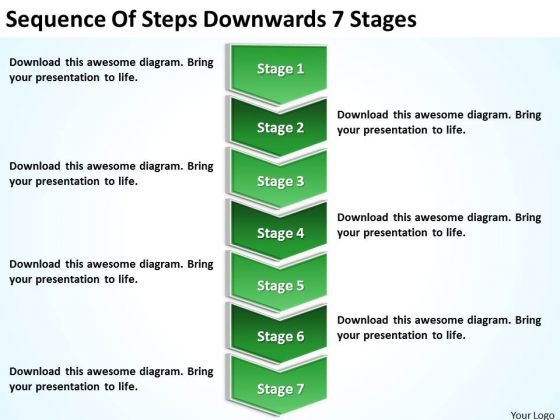Sequence Of Steps Downwards 7 Stages Ppt Sample Business Continuity Plan PowerPoint Templates