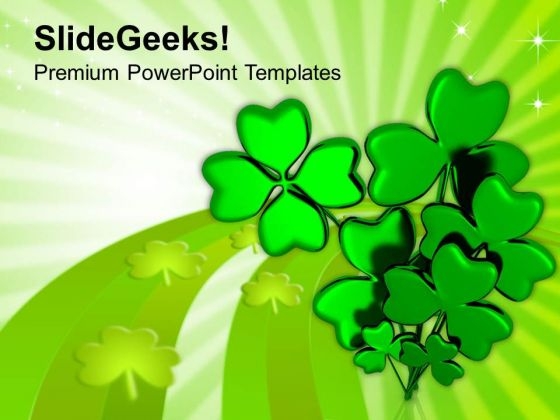 Shamrock With Message Happy Patricks Day PowerPoint Templates Ppt Backgrounds For Slides 0313