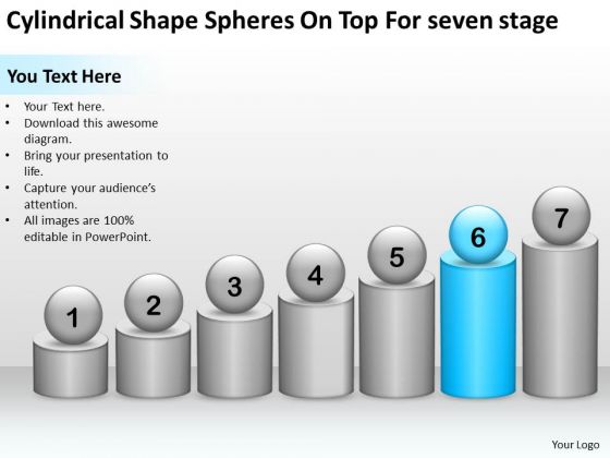 Shape Spheres On Top For Seven Stage Ppt Create Business Plan Template PowerPoint Templates