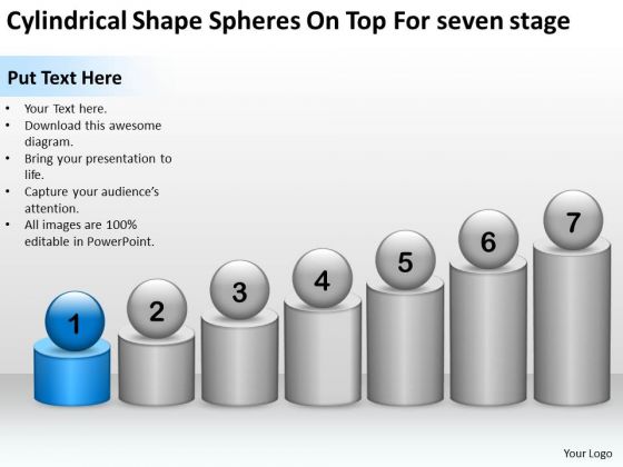 Shape Spheres On Top For Seven Stage Ppt Startup Business Plan Outline PowerPoint Slides