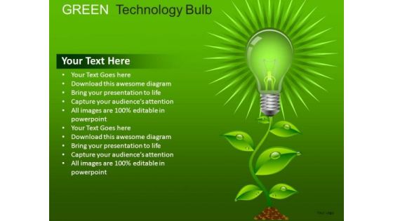 Shapes Green Technology Bulb PowerPoint Slides And Ppt Diagrams Templates