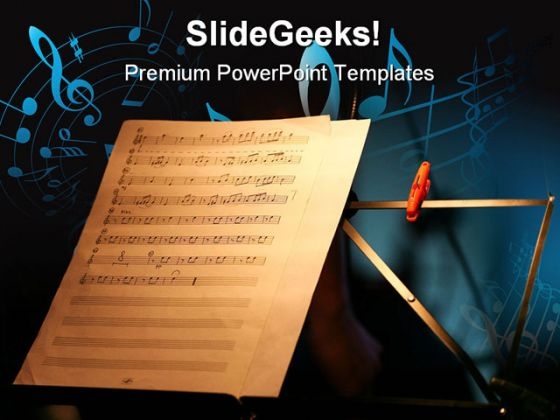 Sheet Music Entertainment PowerPoint Templates And PowerPoint Backgrounds 0711