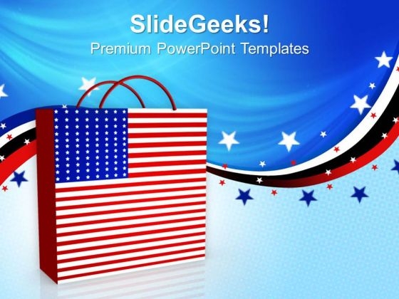 Shopping Bag Americana PowerPoint Templates Ppt Backgrounds For Slides 1212