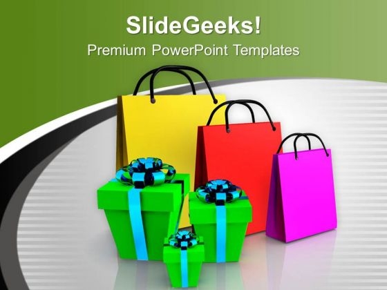 Shopping Bags And Gifts Festival PowerPoint Templates Ppt Backgrounds For Slides 0113