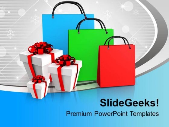 Shopping Bags And Presents PowerPoint Templates Ppt Backgrounds For Slides 0113
