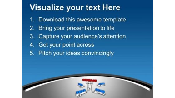 Show Courage And Defeat Fear PowerPoint Templates Ppt Backgrounds For Slides 0613