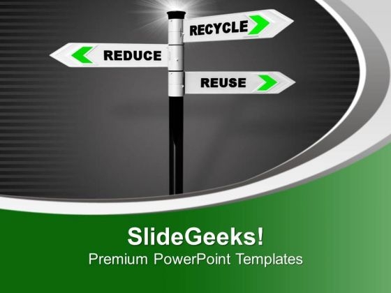 Signposts Of Recycling Concept PowerPoint Templates Ppt Backgrounds For Slides 0713