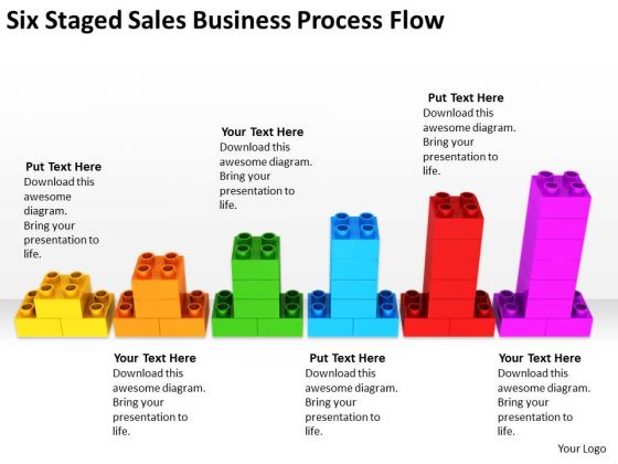 Six Staged Sales Business Process Flow Ppt Sample Of Plan Outline PowerPoint Slides