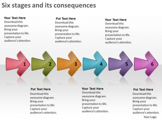 Six Stages And Its Consequences Create Flowchart PowerPoint Slides