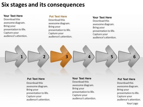 Six Stages And Its Consequences Standard Business Plan PowerPoint Templates