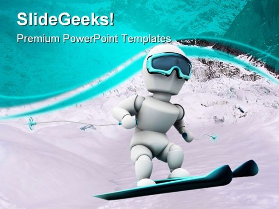 Skiing People PowerPoint Templates And PowerPoint Backgrounds 0411