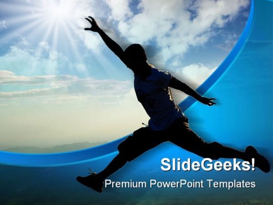 Sky Jump Nature PowerPoint Template 0810
