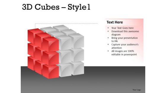 Slice Layers 3d Cube 1 PowerPoint Slides And Ppt Diagram Templates
