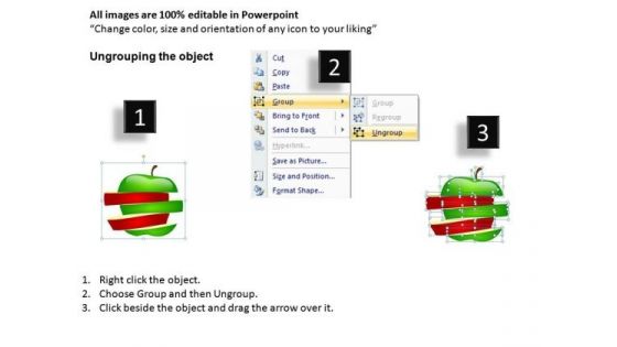 Slices And Merged Apples PowerPoint Slides And Ppt Diagram Templates