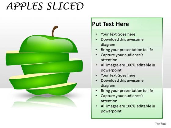 Slices Of An Apple Fruit PowerPoint Templates And Ppt Slides