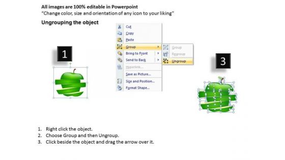 Slices Of An Apple Fruit PowerPoint Templates And Ppt Slides