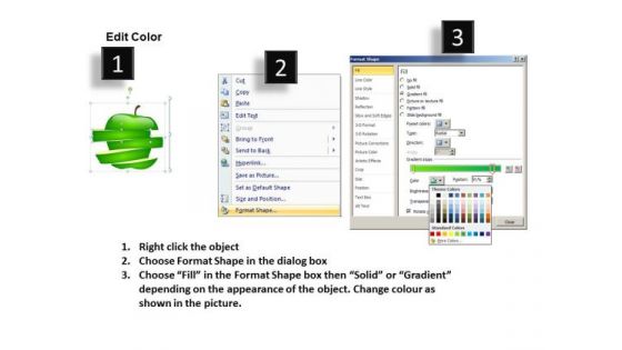 Slices Of An Apple Fruit PowerPoint Templates And Ppt Slides