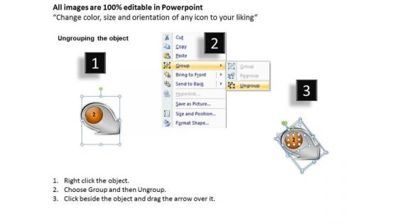 Sloping Circle Arrows Process 4 Business System Flow Charts PowerPoint Slides