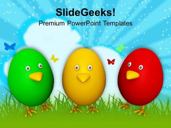 Smiley Easter Eggs For Wishes PowerPoint Templates Ppt Backgrounds For Slides 0313