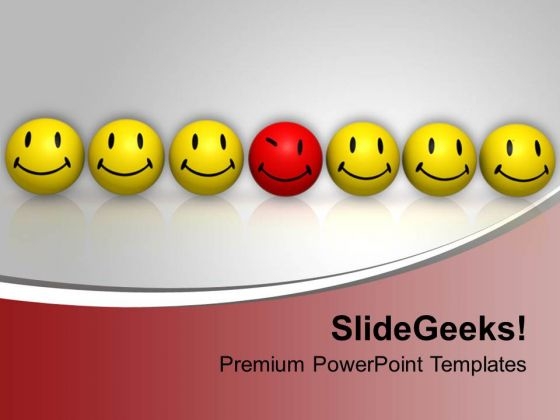 Smiley Emoticons Bedifferent Concept PowerPoint Templates Ppt Backgrounds For Slides 0313