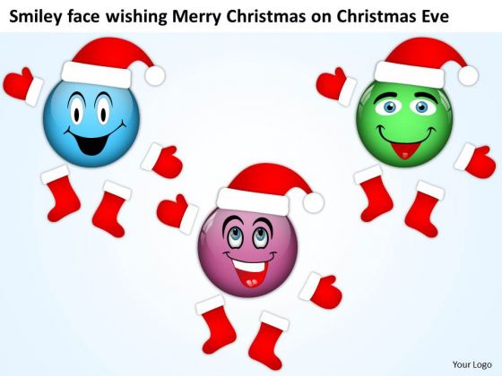 Smiley Face Wishing Merry Christmas On Eve Business Prototyping PowerPoint Templates