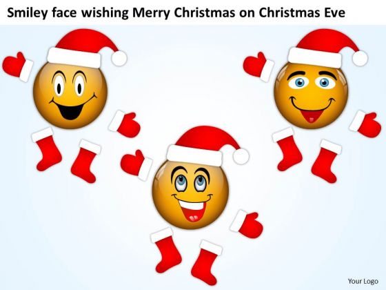 Smiley Face Wishing Merry Christmas On Eve Circuit Design PowerPoint Templates