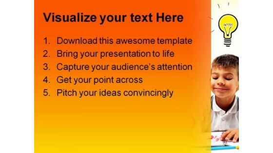 Smiling Child Having An Idea Education PowerPoint Templates And PowerPoint Backgrounds 0311