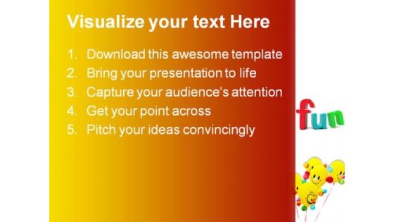 Smiling Colorful Balloon Entertainment PowerPoint Templates And PowerPoint Backgrounds 0411