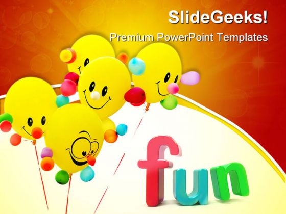 Smiling Colorful Balloon Entertainment PowerPoint Templates And PowerPoint Backgrounds 0411