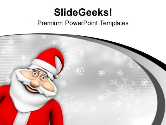Smiling Santa Claus Christmas Festival PowerPoint Templates Ppt Backgrounds For Slides 0113