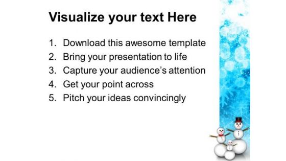 Snow Family With Christmas Background PowerPoint Templates Ppt Backgrounds For Slides 1112