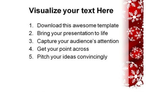 Snow Flakes Christmas PowerPoint Template 0610