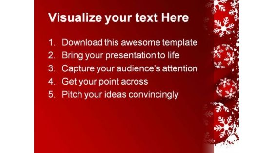 Snow Flakes Christmas PowerPoint Template 0610