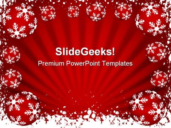 Snow Flakes Christmas PowerPoint Template 0610