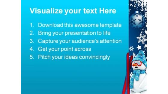 Snow Man Christmas PowerPoint Template 0610
