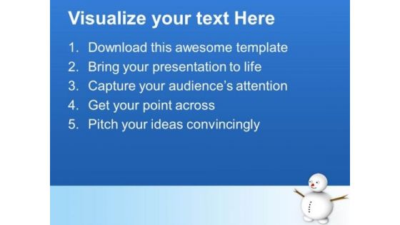 Snowman Celebration Happiness Winter PowerPoint Templates Ppt Backgrounds For Slides 0113
