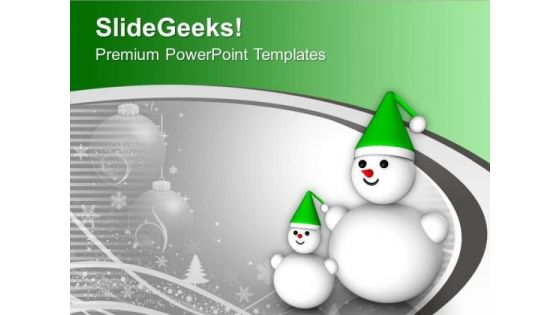 Snowman Christmas Background Holiday PowerPoint Templates Ppt Backgrounds For Slides 0113