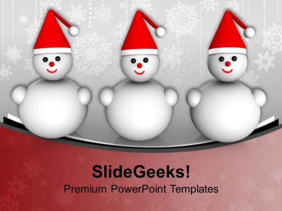 Snowman Christmas Cartoon Character PowerPoint Templates Ppt Backgrounds For Slides 0113