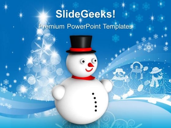 Snowman Christmas Events PowerPoint Templates Ppt Backgrounds For Slides 1112